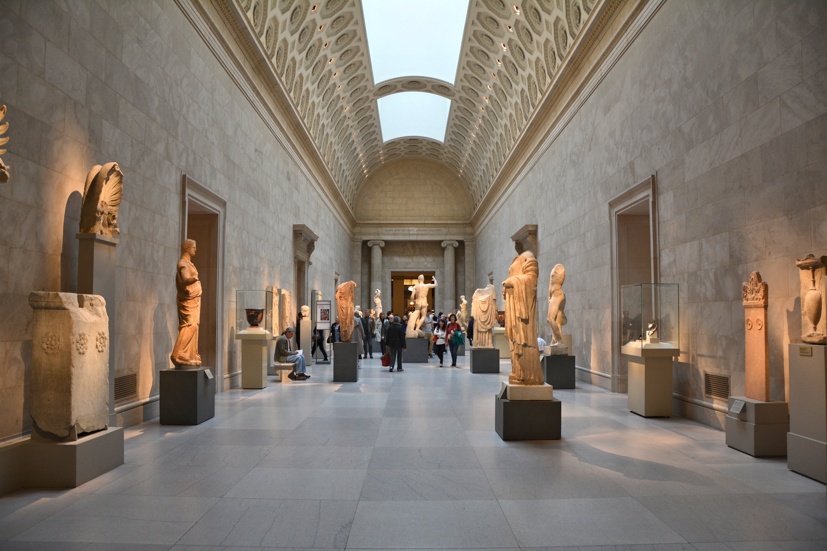 Sculptures inside the Met.